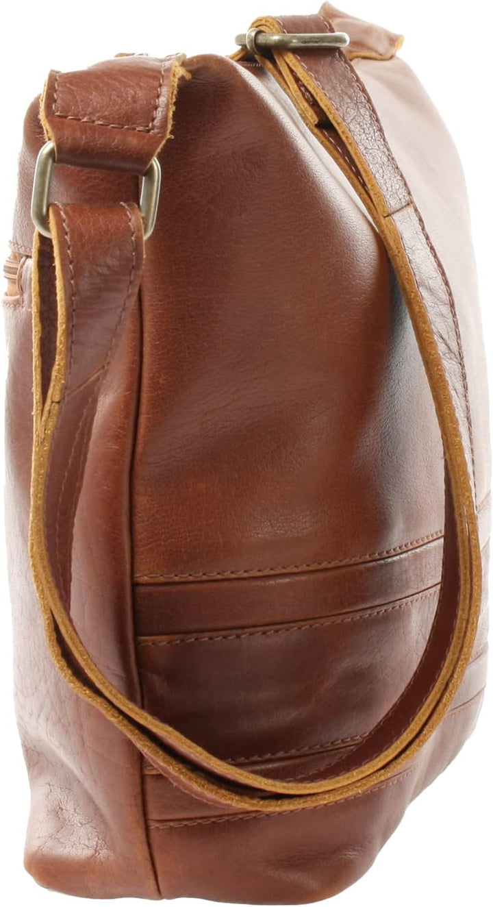 LECONI Schultertasche Damentasche Umhängetasche natur weiche Ledertasche Handtasche Damen Leder 33x2