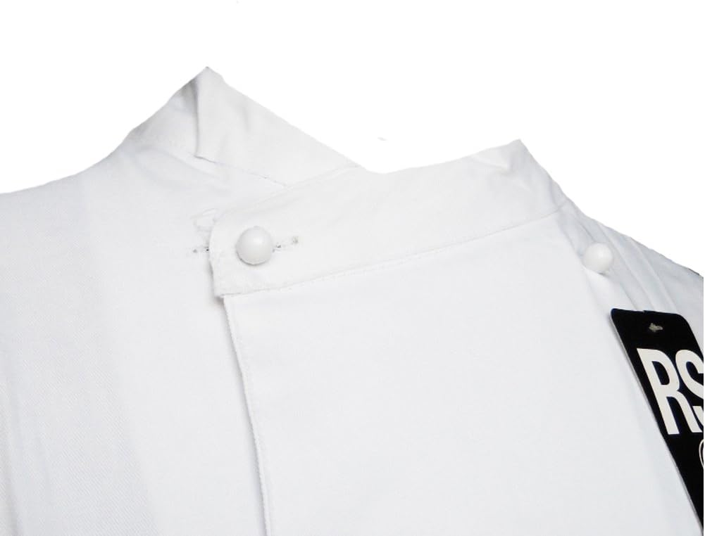 Fratelliditalia Kochjacke Kochkasack Baumwolle Weiss Knöpfe Klassisch geteilt XS bis XXL, S