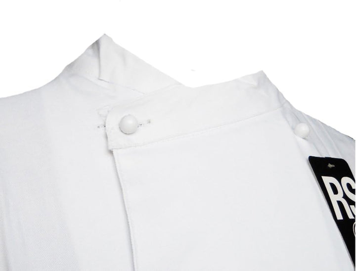 Fratelliditalia Kochjacke Kochkasack Baumwolle Weiss Knöpfe Klassisch geteilt XS bis XXL, L