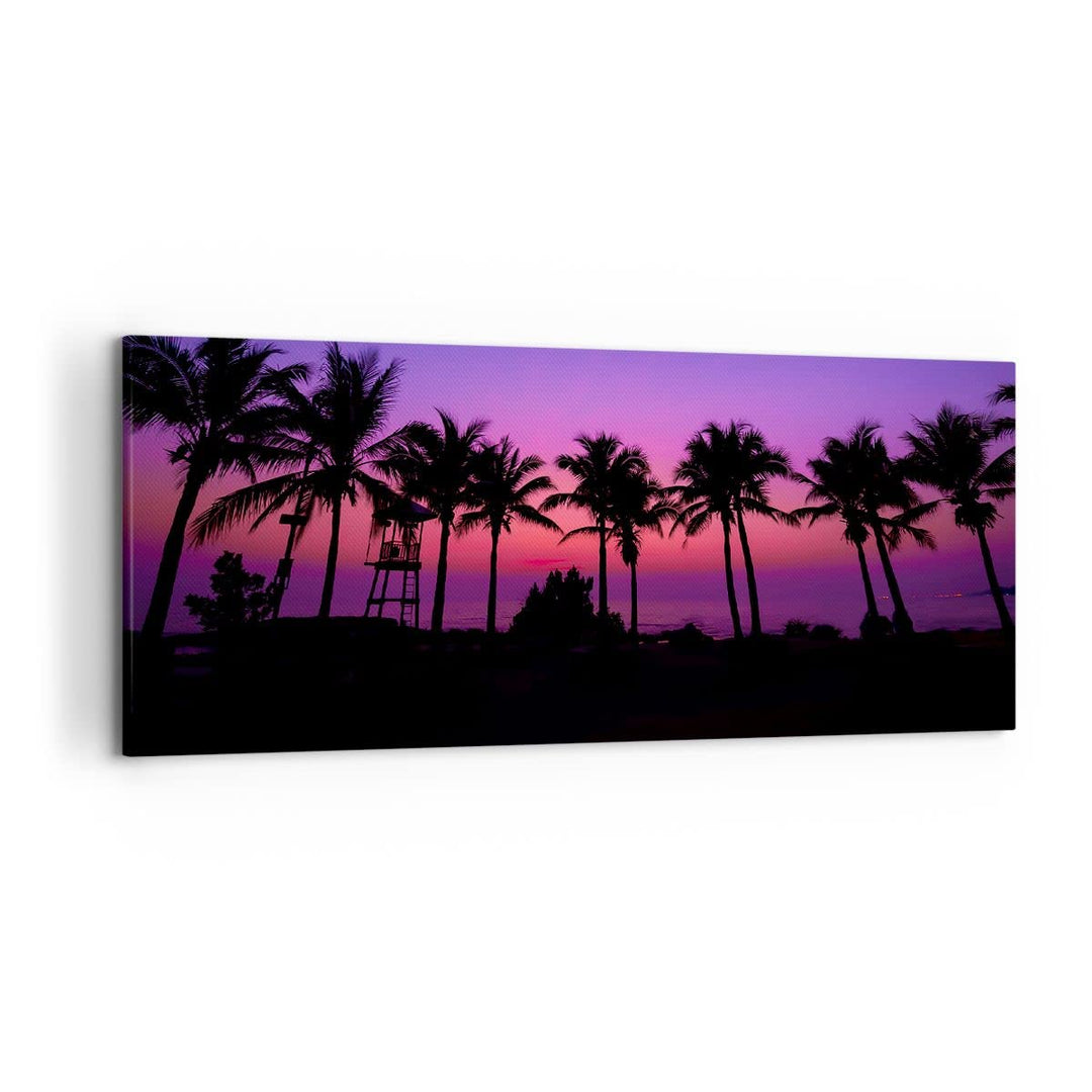 Wandbilder Dekoration Wohnzimmer Sonnenuntergang dämmerung sonne palme Bilder auf Leinwand 120x50cm