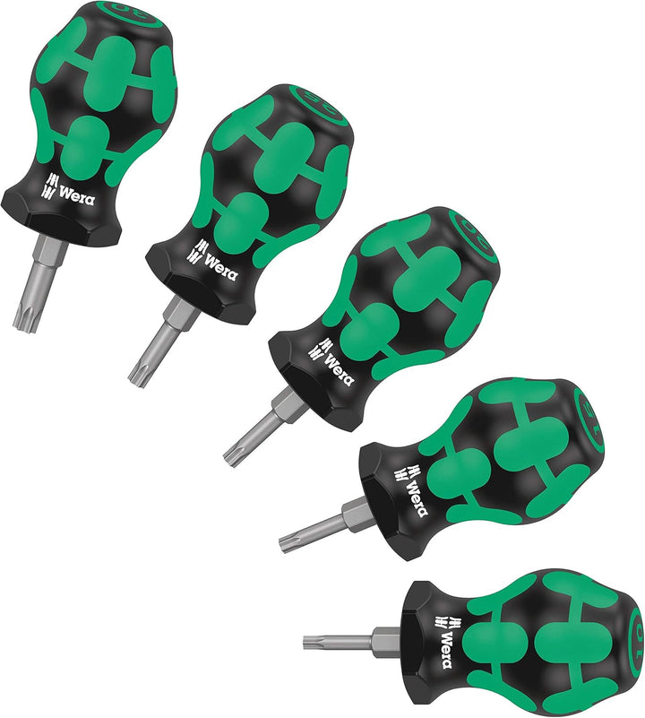 Wera '05008876001 Stubby Set TX 1 Schraubendreher-Satz, 5-teilig, Stubby Set TX 1