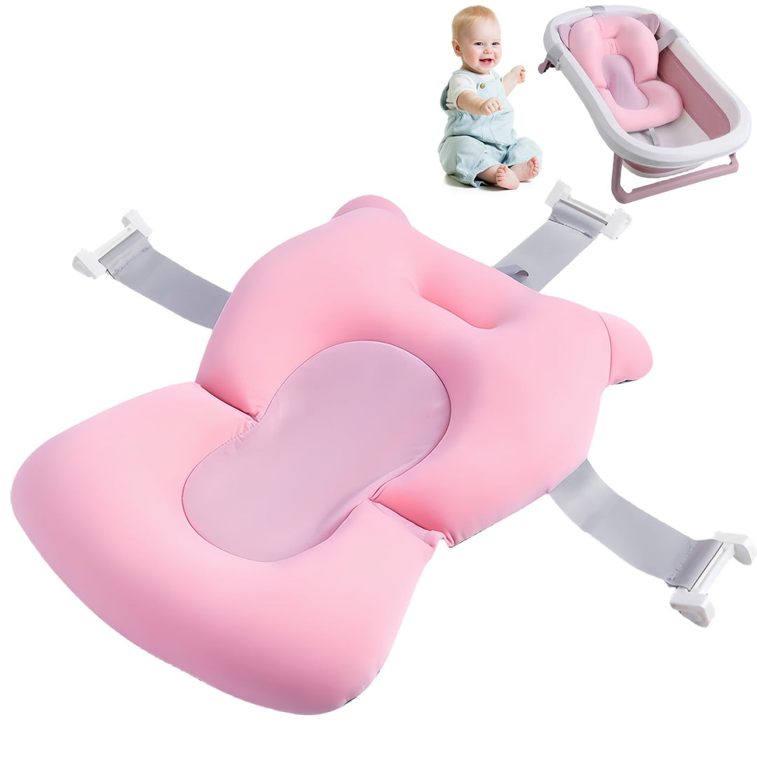 Babywannenmatte: Badewannensitz für Baby und Kleinkind Mit Sicherheitsgurt - Baby-Badekissen für Neu