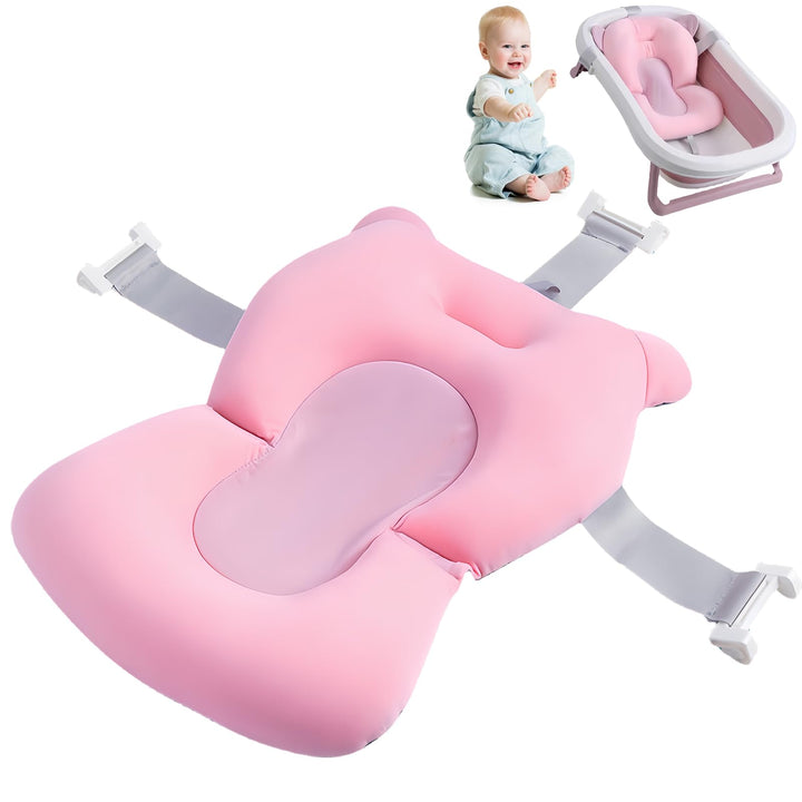 Babywannenmatte: Badewannensitz für Baby und Kleinkind Mit Sicherheitsgurt - Baby-Badekissen für Neu