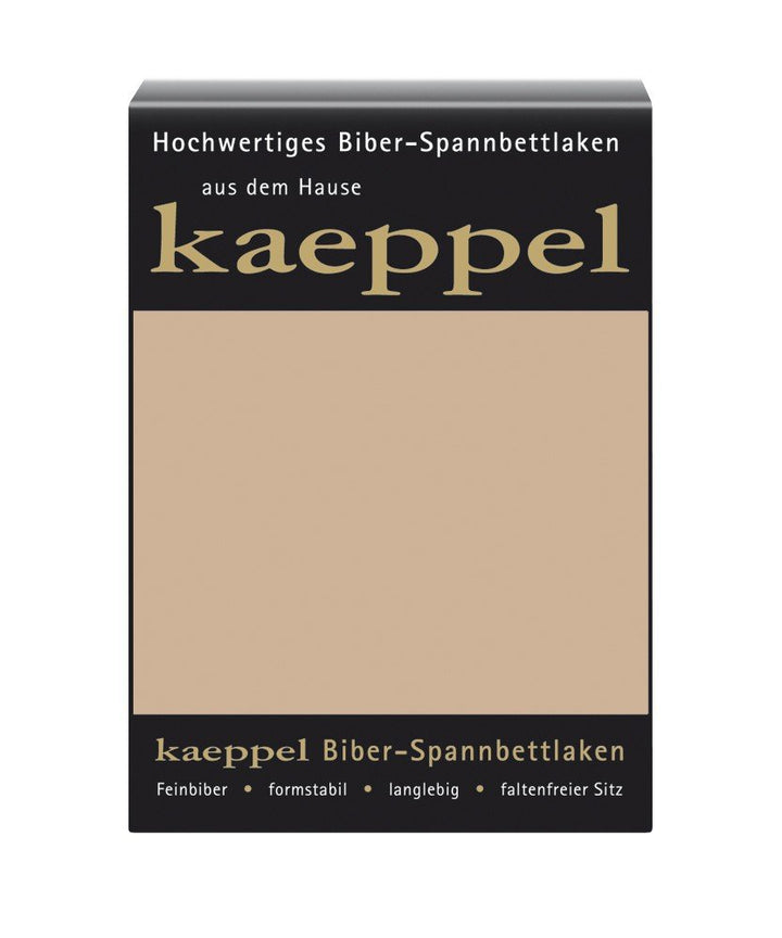 Kaeppel Biber Bettlaken Betttuch 180-200x200 cm Spannbettlaken 14 Farben Uni Öko, Farbe:Sand 200 cm