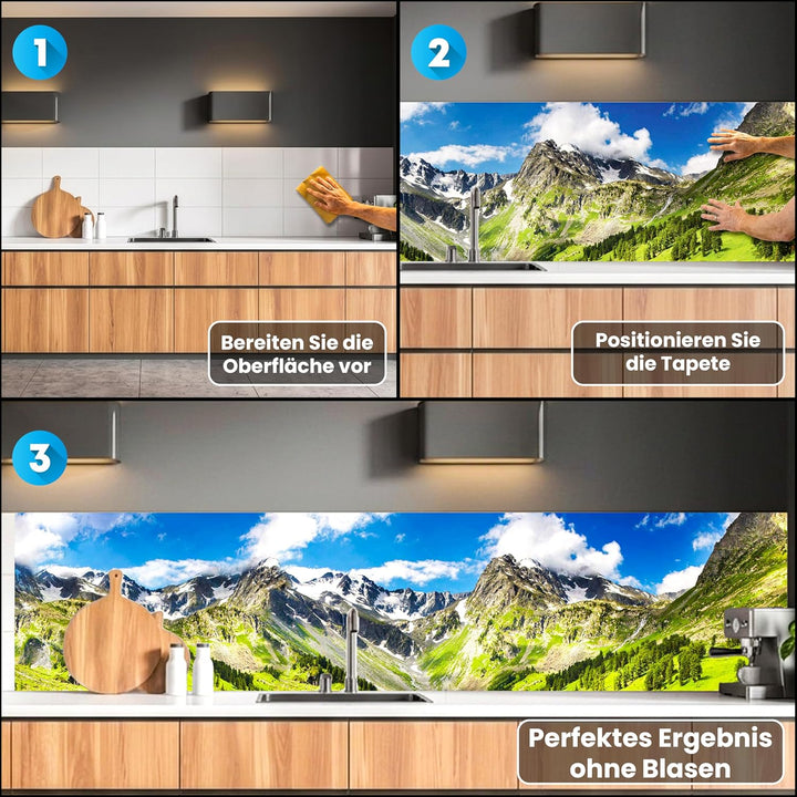 Dimex Küchenrückwand Folie selbstklebend GEBIRGE | Klebefolie - Dekofolie - Spritzschutz für Küche |