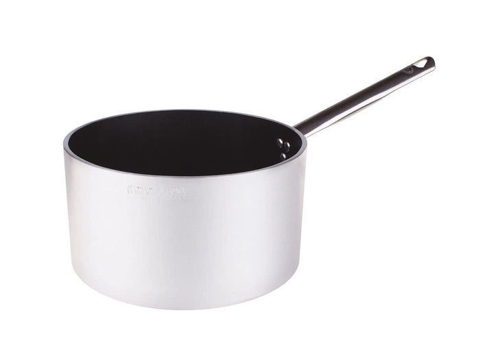 Pentole Agnelli Linie Aluminium 5 mm Platinum Gratinplatte mit 1 Griff hoch 24 cm Silber/schwarz 24