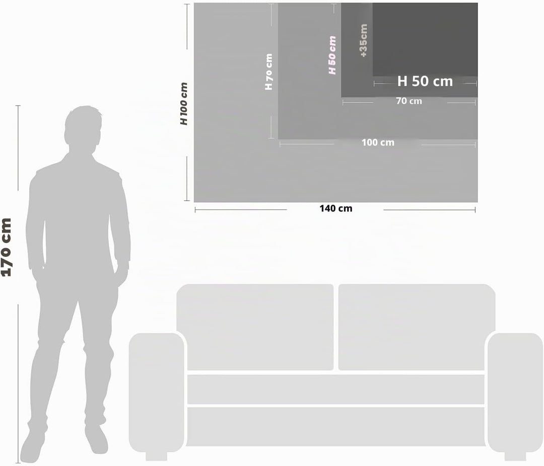Giallobus - Gemälde - Banksy - Regen der Farben - Premium Loom Canvas mit hoher Dicke - 70x50 - Bere