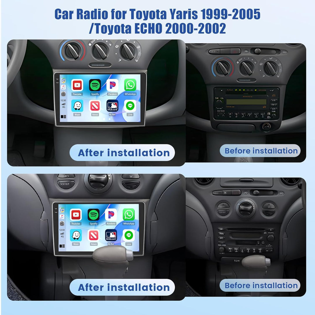 [4G+64G] Inefala Android 15 Autoradio für Toyota Yaris 1999-2005/ECHO 2000-2002 mit Wireless Carplay