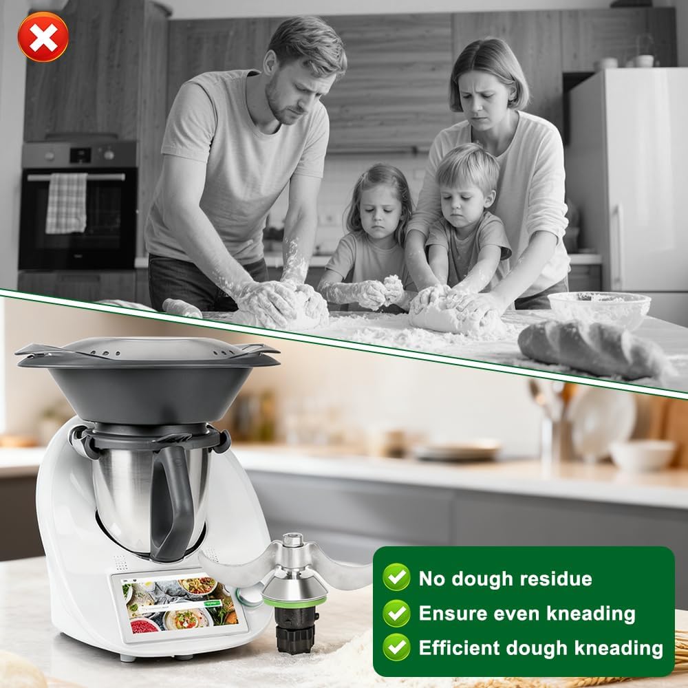 Teigmesser für Thermomix TM6 TM5, Ersatzteile Teigmischmesser für Thermomix, Edelstahl Teigmischmess
