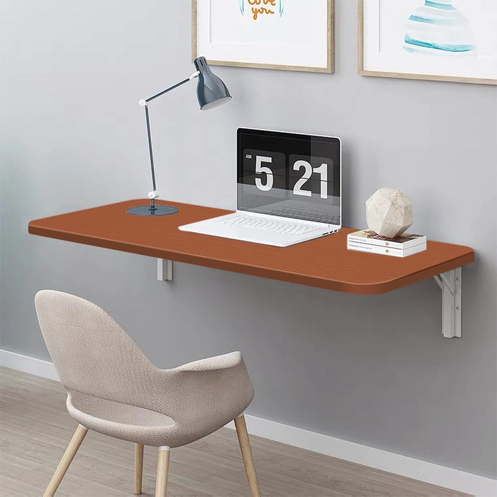 Wandklapptisch Schwarz, 60x30 cm, Klappschreibtisch mit Montagekit, Wandmontage Klapptisch für Küche