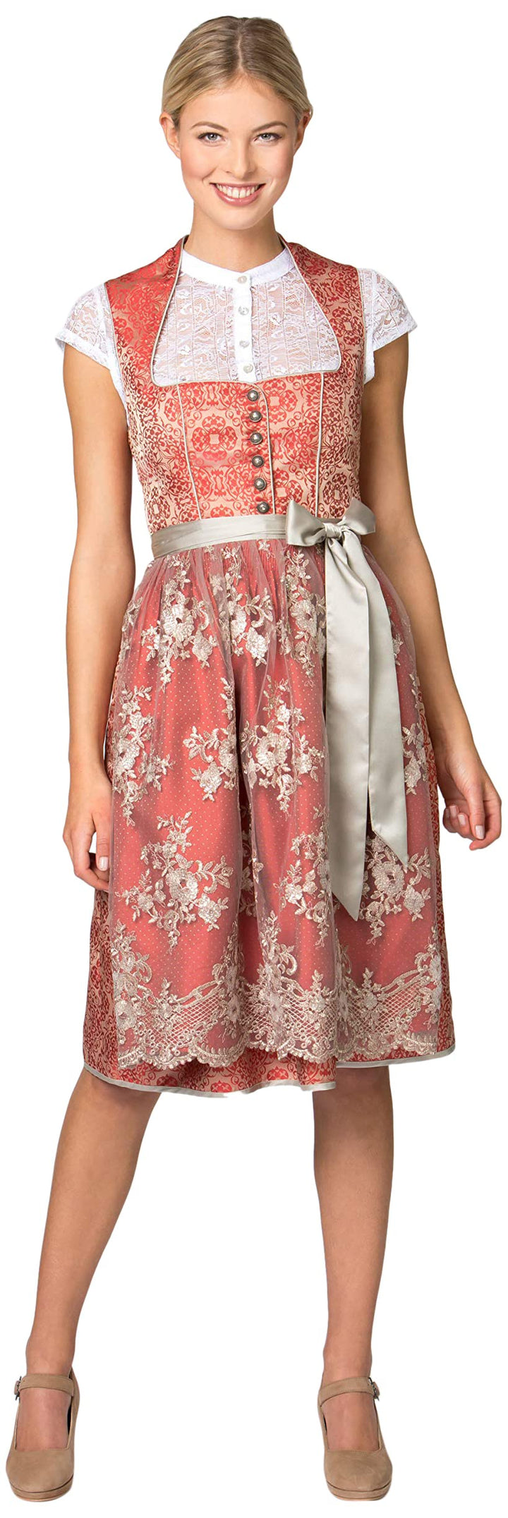 Stockerpoint Damen Dirndl Odina Kleid für besondere Anlässe 30 Rot, 30 Rot