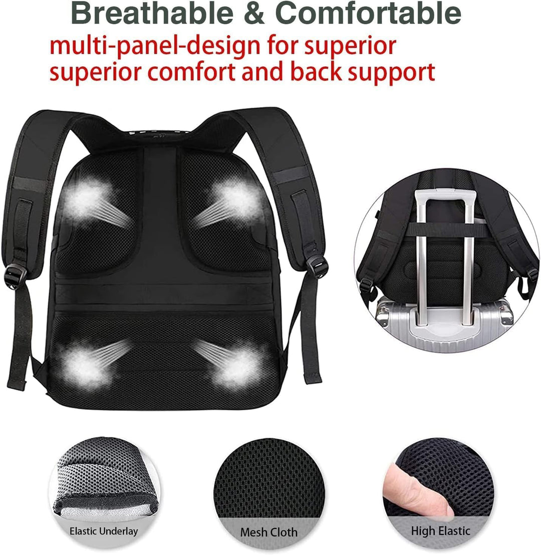 Laptop Rucksack Herren, 18 Zoll Grosser Arbeitsrucksack Reiserucksack Wasserdicht, mit USB Ladeansch