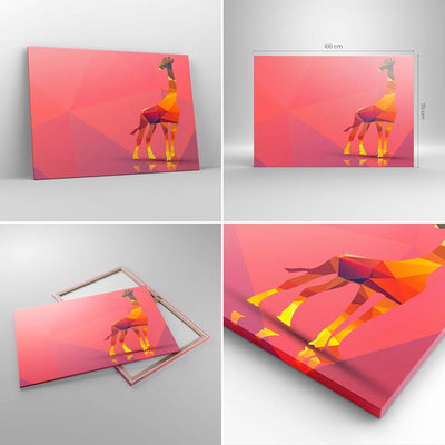 ARTTOR Bilder auf Leinwand 100x70cm Leinwandbild Giraffe modern Grafik Gross Wanddeko Bild Schlafzim