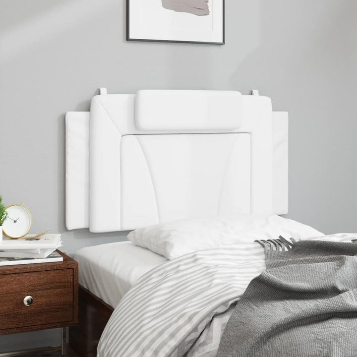 Homgoday Kunstleder Kopfkissen Weiss 100x3x49cm für Bettgestell mit LED-Leuchten Model3207725