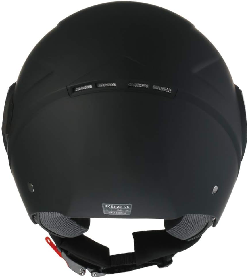 Jethelm Helm Motorradhelm RALLOX 702 matt schwarz mit Langvisier Grösse M, M