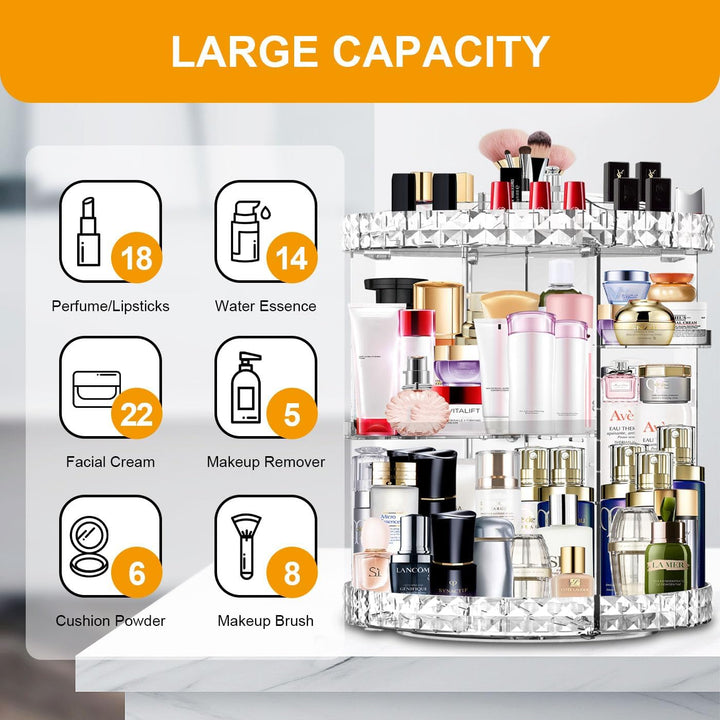 Make Up Organizer 360 Grad drehbar Kosmetik Organizers, 7 Verstellbare Ebenen Grosse Kapazität Makeu