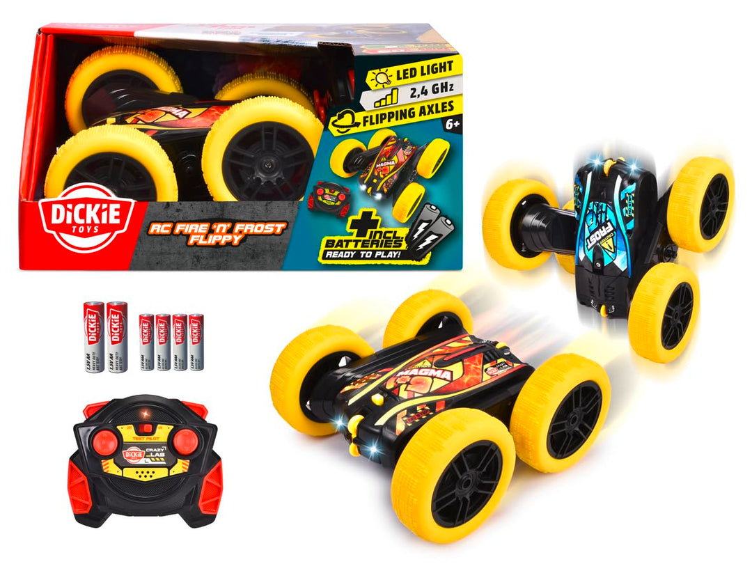 Dickie Toys - RC Auto Fire 'n' Frost Flippy (16 cm) - ferngesteuertes Auto ab 6 Jahre mit 360°-Flips