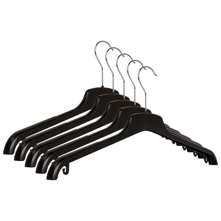 50 x Kleiderbügel Kunststoff CMG 47 cm Schwarz Anti-Rutsch Jackenbügel Hemden Trikots Mäntel Winterm