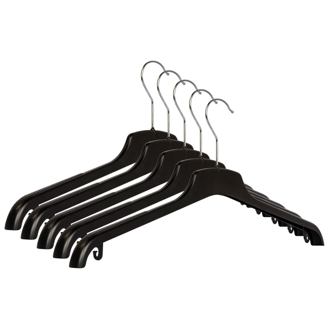 20 x Kleiderbügel Kunststoff CMG 47 cm Schwarz Anti-Rutsch Jackenbügel Hemden Trikots Mäntel Winterm
