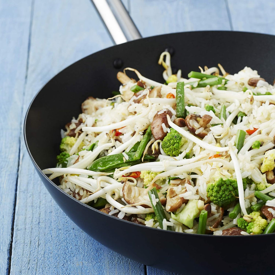 Point-Virgule Wok Pfanne mit Antihaft Beschichtung und Edelstahlgriff für Wok-Grillgerichte zu berei