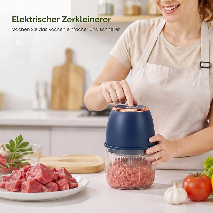 Zerkleinerer Elektrisch 350ml, Gemüsezerkleinerer Zwiebelschneider Elektrisch Multizerkleinerer, 304