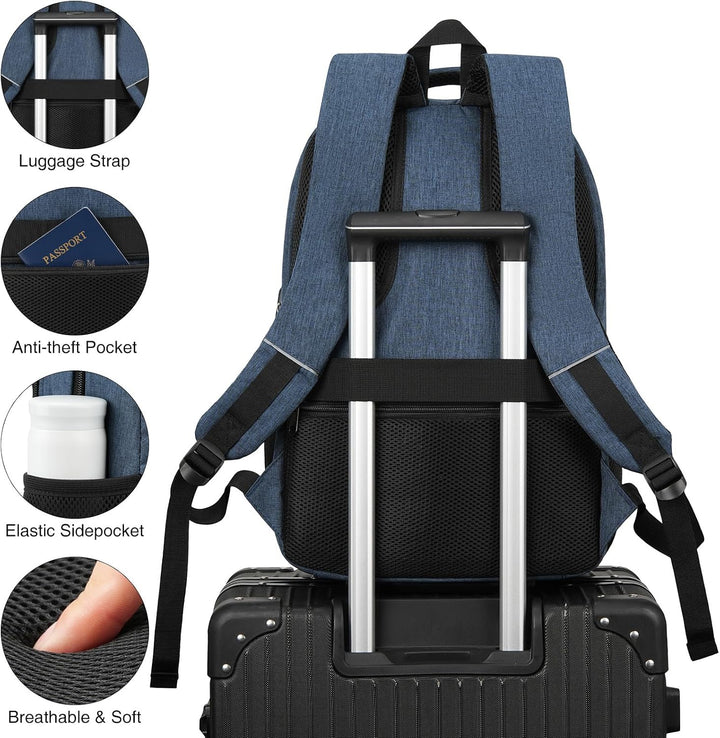 YAMTION 17,3 Zoll Rucksack Laptop Herren Gross Sportrucksack mit Schuhfach für Fitnessstudio Schulru