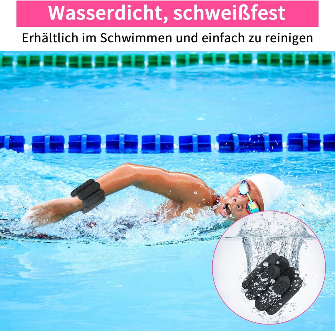 Gewichtsmanschetten 2er Set – Verstellbare Handgelenkgewichte & Fussgewichte aus Silikon für Damen &