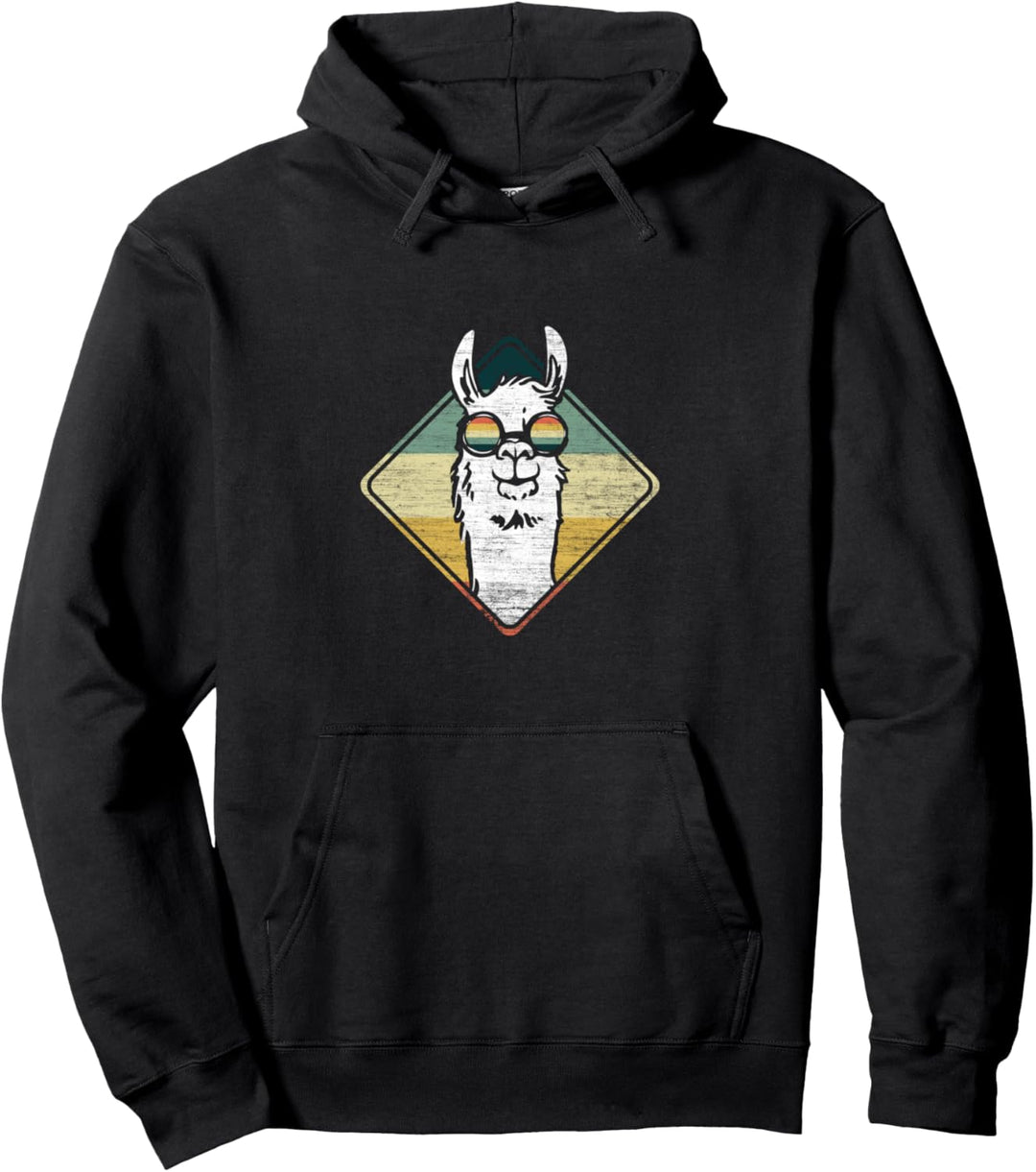 Retro Lama Llama - Vintage Alpaka Pullover Hoodie