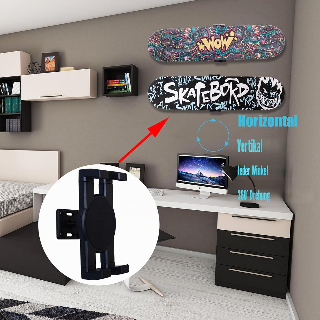 Skateboard-Wandhalterung, 360° drehbare Skateboard-Wandhalterung, schwimmender Display-Aufhänger, ge