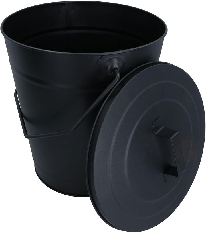 AB Tools Kohleeimer mit Deckel und 12,7 cm Schaufel, Metall, Asche, Ordentasche, Kohlenträger für Fe