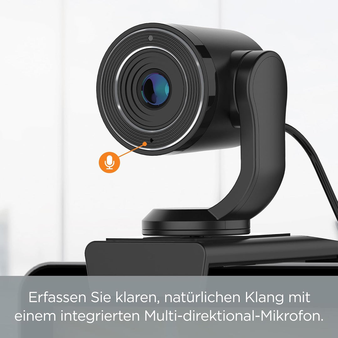 TOUCAN Streaming USB Webcam – Ihre 1080p-HD-Kamera mit 60 fps, Weitwinkel, Low-Light-Funktion und Mi
