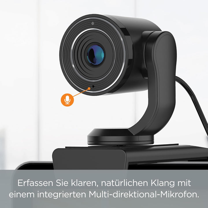 TOUCAN Streaming USB Webcam – Ihre 1080p-HD-Kamera mit 60 fps, Weitwinkel, Low-Light-Funktion und Mi