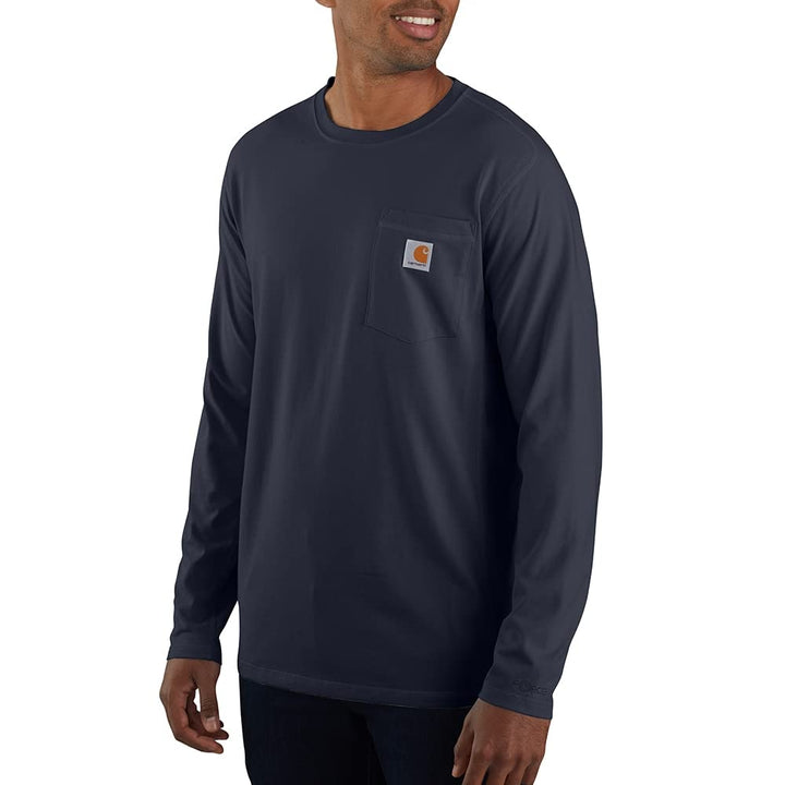 Carhartt Herren Langarmshirt Force Flex Pocket XXL Navy, XXL Navy