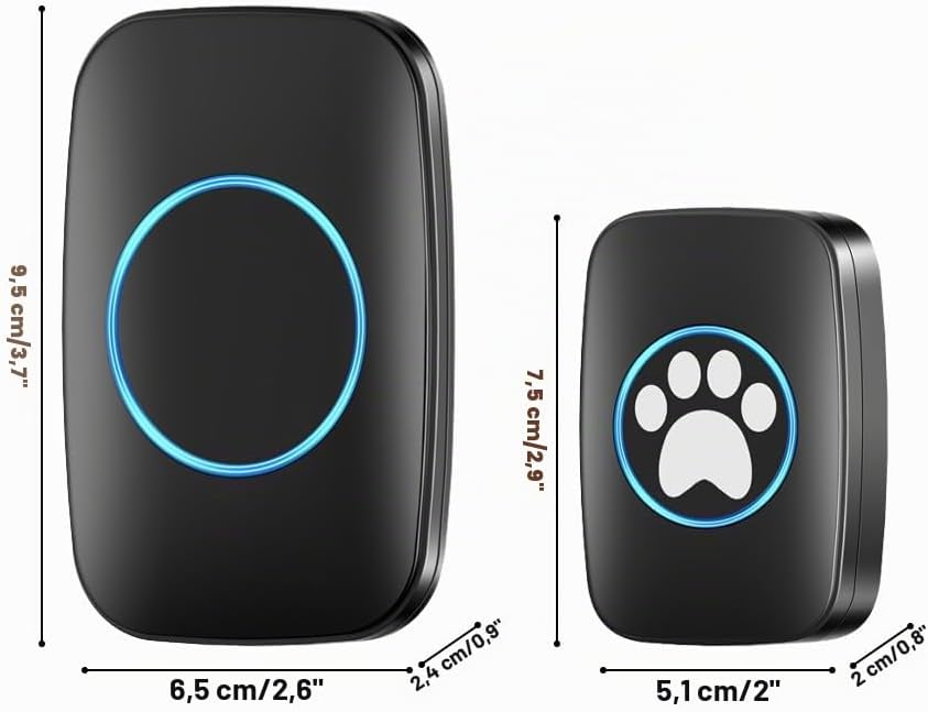 DONGKER Haustiere Kabellose Trainingsglocken, Drahtlose Hundeklingel/Katzenklingel Buzzer, IP44 Wass