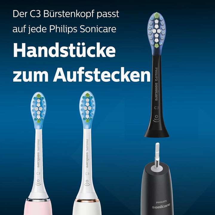 Philips Sonicare Original C3 Premium Plaque Defence Standard Schallzahnbürstenköpfe - 4er-Pack in Sc