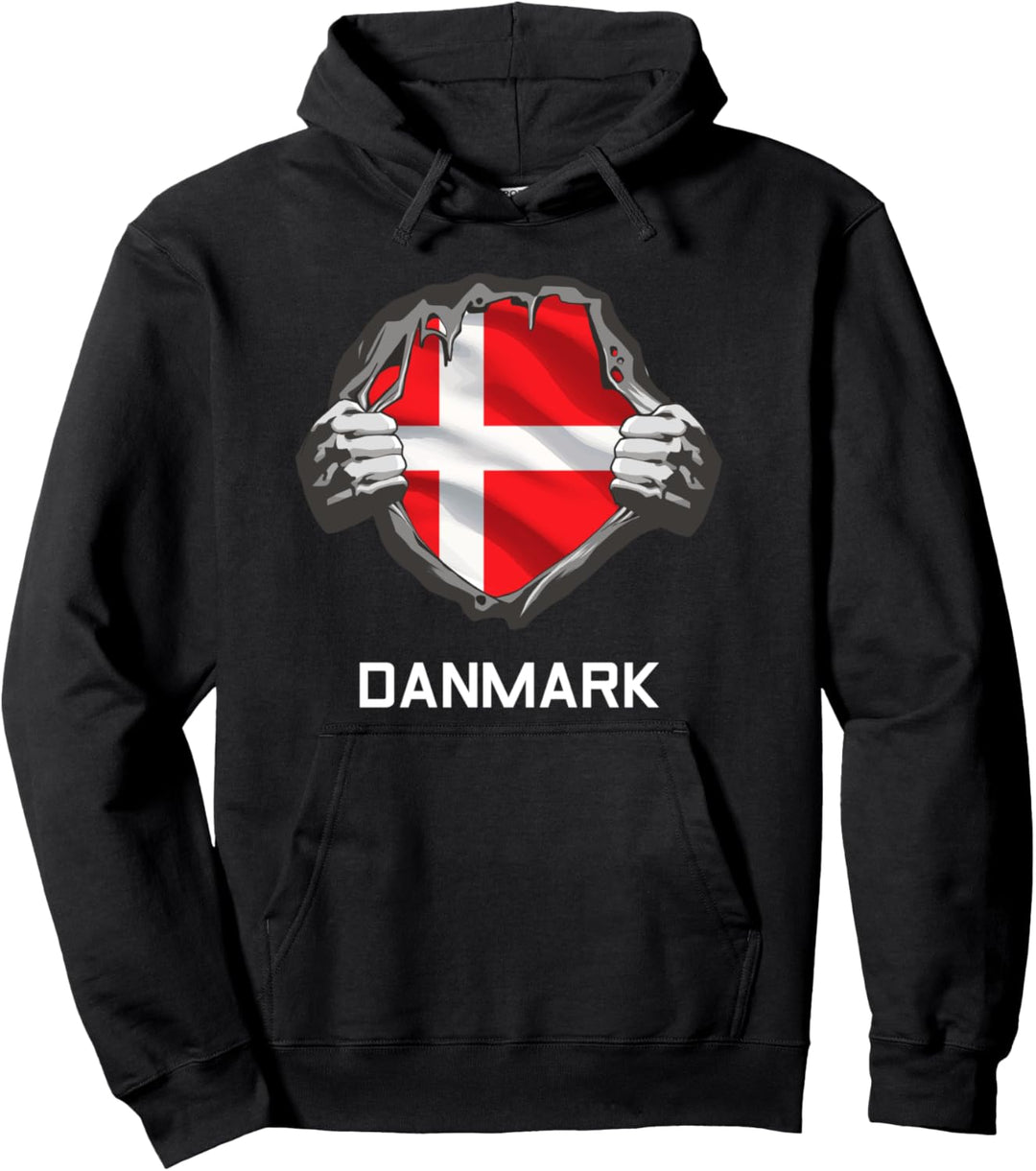 Dänemark Dänische Flagge Fan Trikot Wikinger Pullover Hoodie