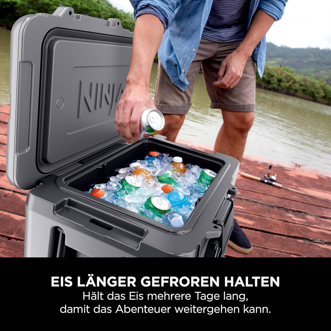 Ninja FrostVault Kühlbox mit Rollen und Isolierung, integrierter Dry Zone Schublade mit Kühlschrankt