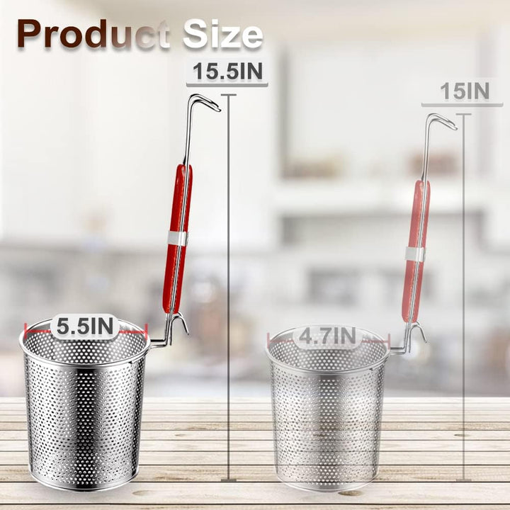 Tenta Kitchen Drahtsieb aus rostfreiem Edelstahl, mit Bambusgriff. Strainer Strainer Strainer 14cm,