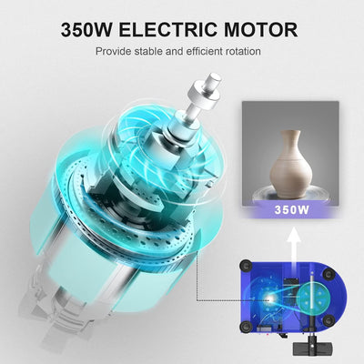 VAYOTOY Elektrische Töpferscheibe,25CM Töpferscheibe Formmaschine 350W Elektrisches DIY Tonwerkzeug