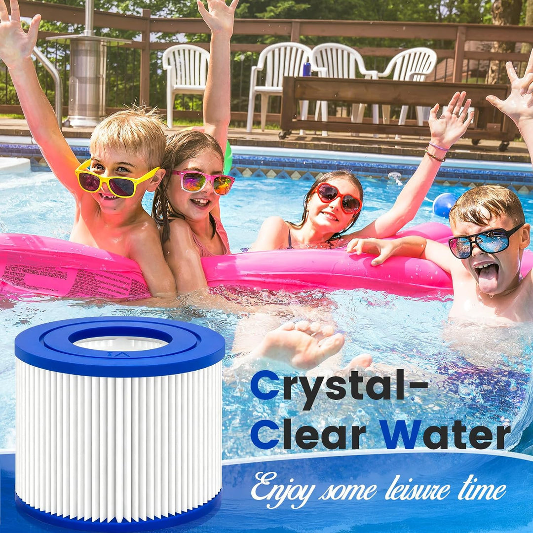 Erzekrim 6 Stück Filter VI für Pool Filterkartuschen VI für Bestway Miami Filter Cartridge VI Kompat