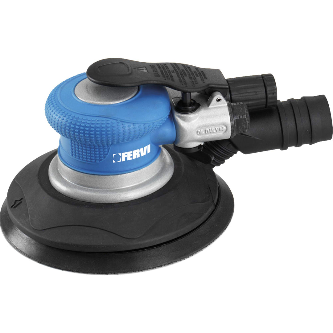 Fervi 0458 Ro Pneumatische Schleifmaschine, 150 mm, Cyan/Schwarz