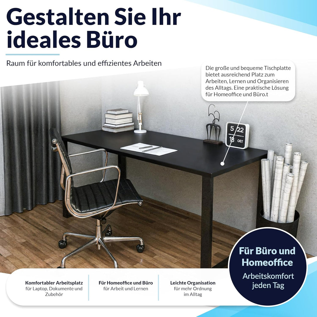 POKAR Tischplatte 2,5 cm Massiv Schreibtischplatte Bürotischplatte für Schreibtisch, Esstisch, Dunke