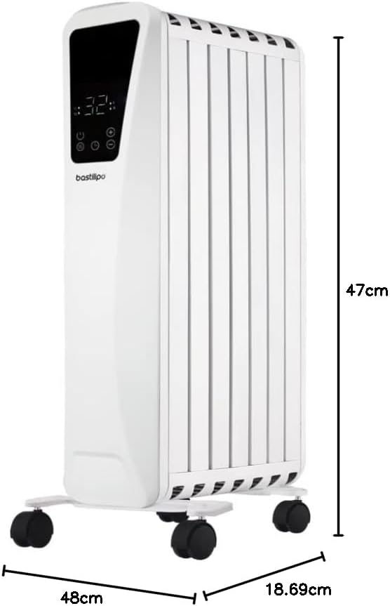 Bastilipo Fenix 2-1500 - Ölradiator - 1500 W Leistung - LED-Touchscreen - 3 Leistungsstufen - Kamine