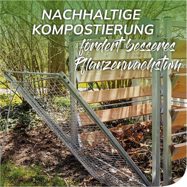 Premium Feuerverzinkter Gartenkomposter aus Holz und Metall - Kompostbehälter für den Garten mit Sie