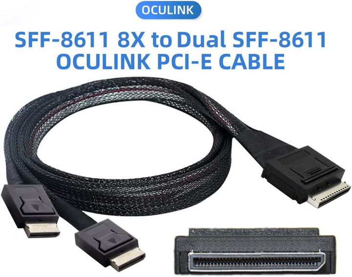 xiwai OCuLink PCIe PCI-Express SFF-8611 8X 8-Lane auf Dual SFF-8611 Oculink 4X SSD Daten Aktives Kab