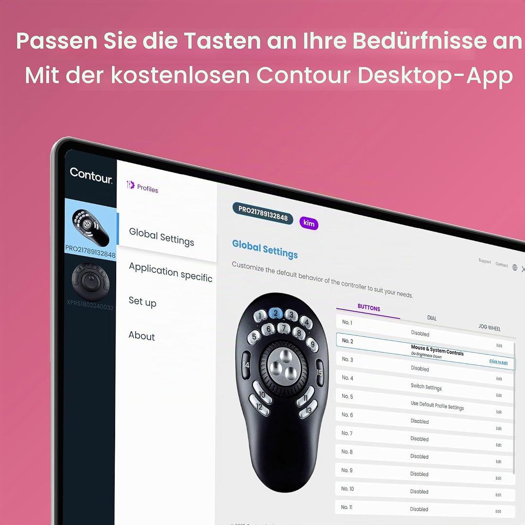 Contour Multimedia Controller PRO v2 | Ergonomisches Jog Wheel für Video/Musik/Bildbearbeitung | USB