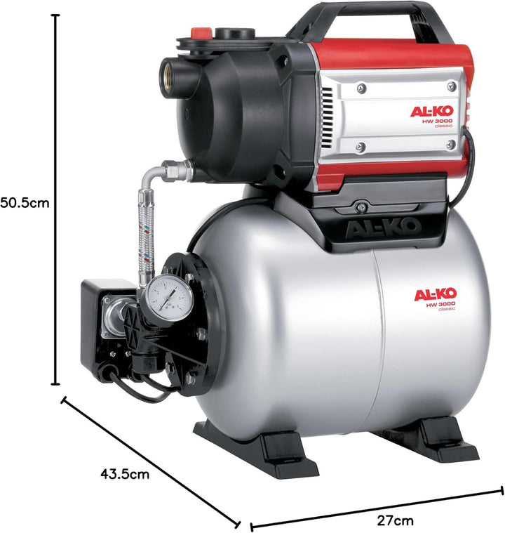 AL-KO Hauswasserwerk HW 3000 Classic, 650 W Motorleistung, max. Fördermenge 3100 l/h, max. Förderhöh