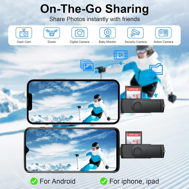 Card Reader 2-in-1 USB-C Lightning SD-Kartenleser für iPhone 15, iPad, Mac – Tragbarer Micro SD/SD-A