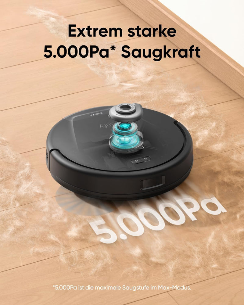 eufy L60 Saugroboter, Ultra Starke 5.000Pa Saugkraft, Staubsauger Roboter mit iPath Laser-Navigation