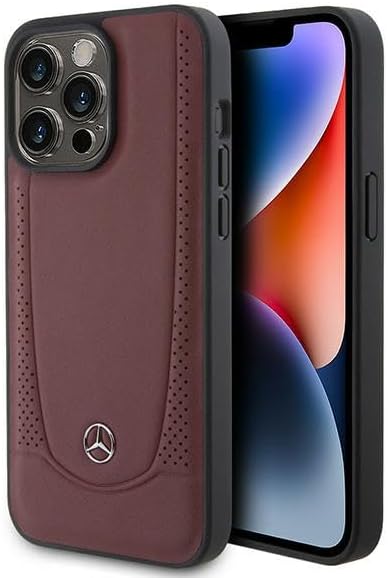 Mercedes MEHCP15LARMRE Hülle für iPhone 15 Pro 6.1" Rot hardcase Leather Urban Bengale